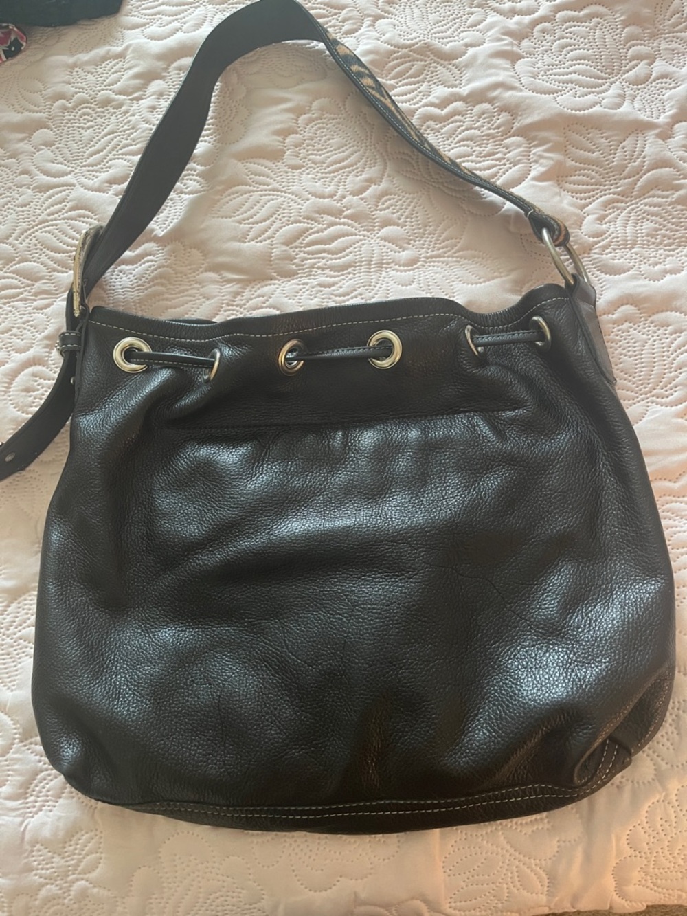 Rainstar Ranch Leatherrock USA Zebra Drawstring Purse - Picture 7 of 13